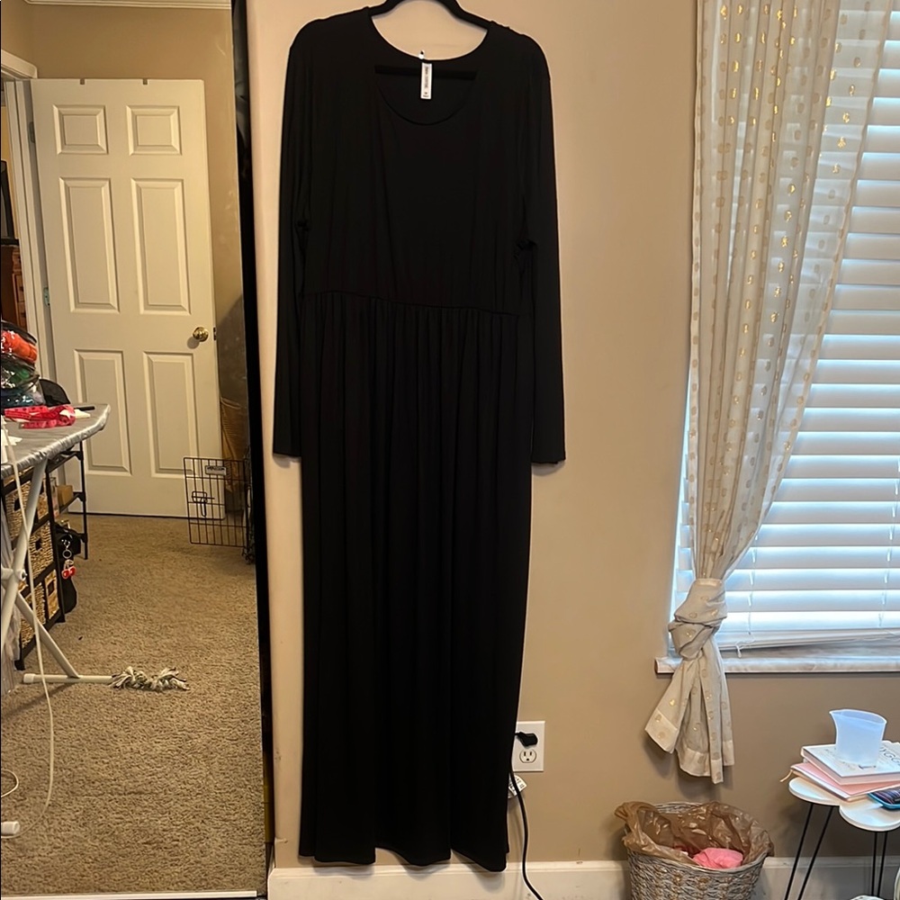 Black Long Sleeve 3X Maxi Dress - Zenana Outfitters